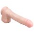 Easytoys - stor sugekopp dildo med baller (29,5 cm) - naturfarge