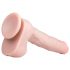 Easytoys - stor sugekopp dildo med baller (29,5 cm) - naturfarge