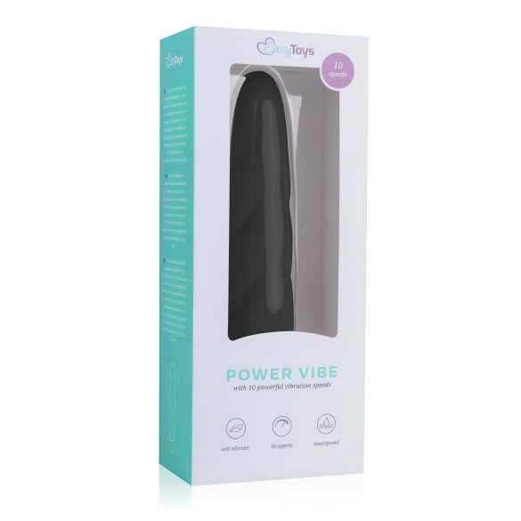 Easytoys Kraftvibrator - svart, vridd silikondesign