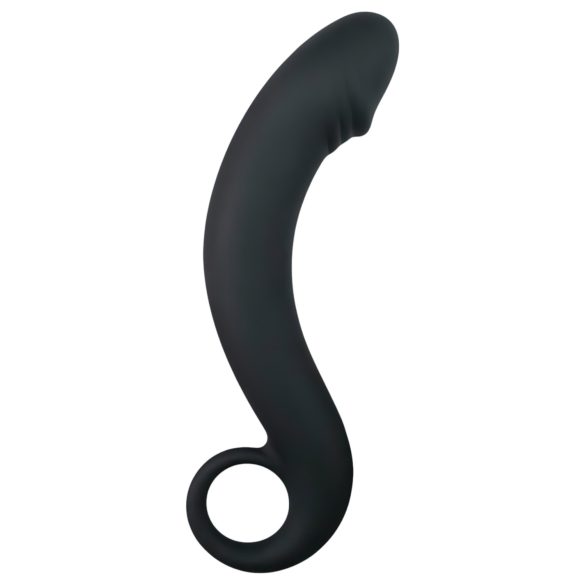 EasyToys buet analdildo i silikon (svart)