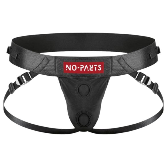 No-Parts Taylor - justerbart strap-on, dobbel O-ring - svart (S-L)