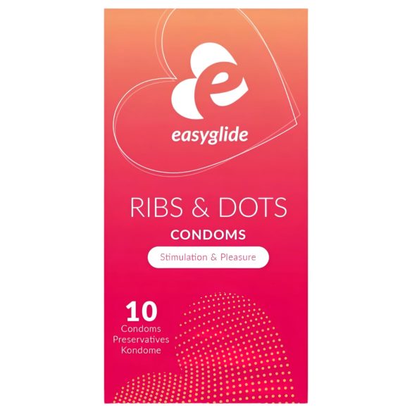 EasyGlide Ribs & Dots - prikket kondom (10 stk)