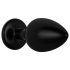 Easytoys Anal Collection - metal anal plug with gem - M (black)