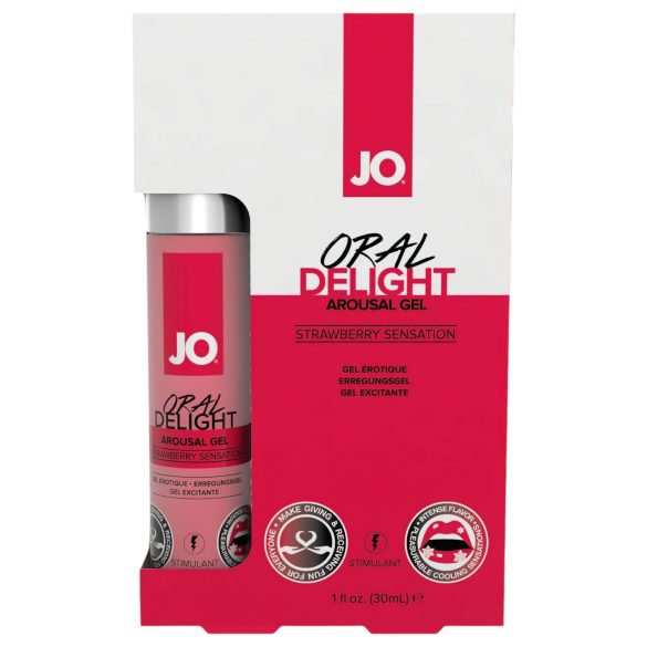 System JO Oral Delight - kjølende, spiselig glidemiddel - jordbær (30ml)