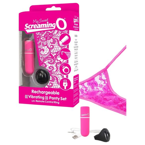 Screaming O Trusesett - vibrerende truse (rosa) S-L