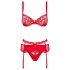 Obsessive Heartina - Lingerie Set (Red)