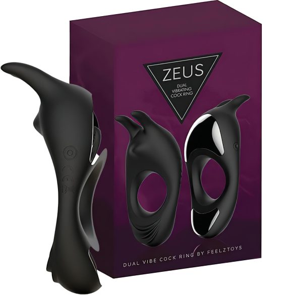 FEELZTOYS Zeus - oppladbar vibrasjons penisring (svart)