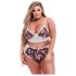 Baci Plus Size - Blomstrete blonder BH-sett, høy midje