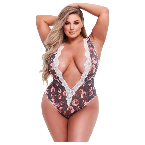 Baci Plus Size - Blomstret blondeteddy